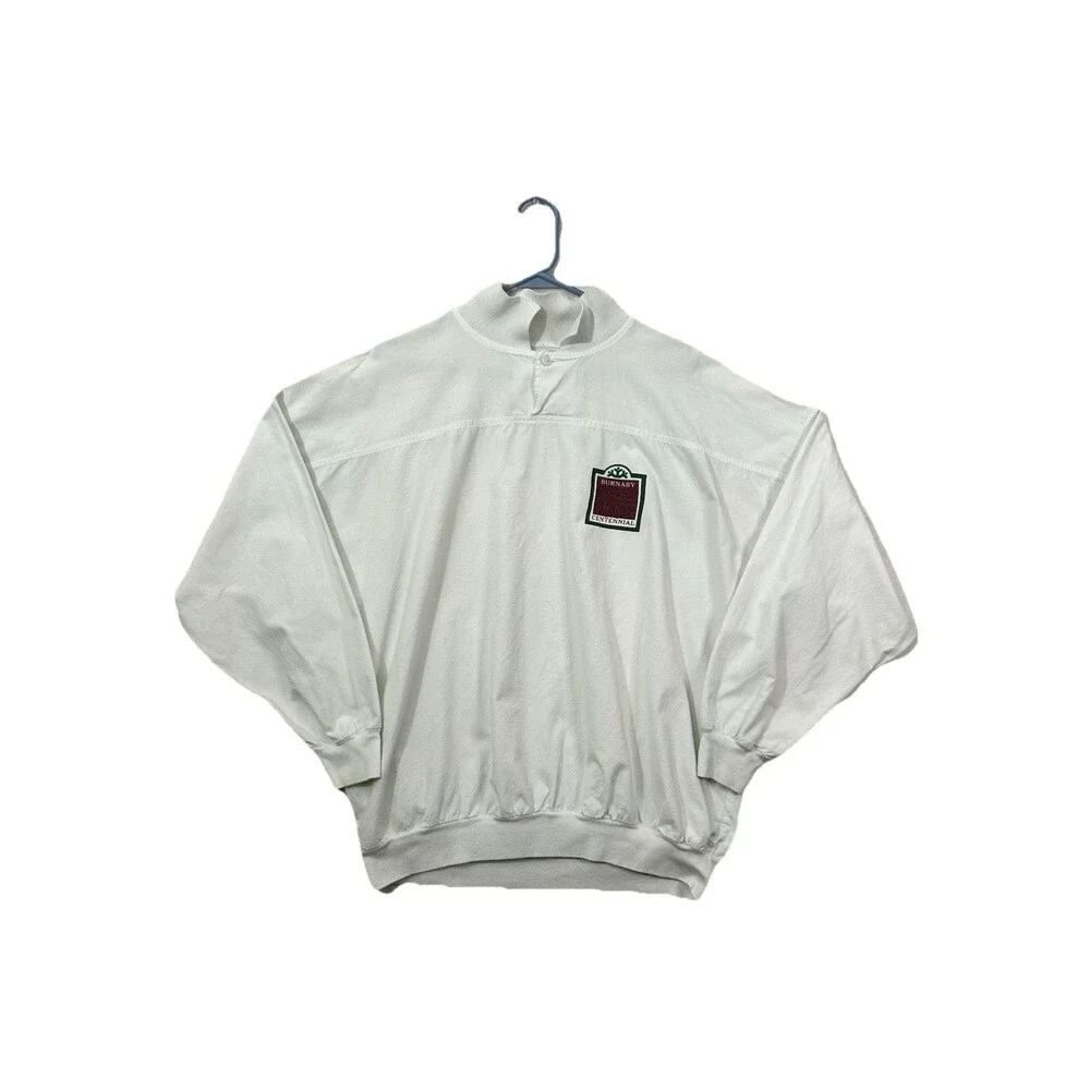 Vintage 90s L Wilson Burnaby Centennial White Button Pullover Long Sleeve Shirt